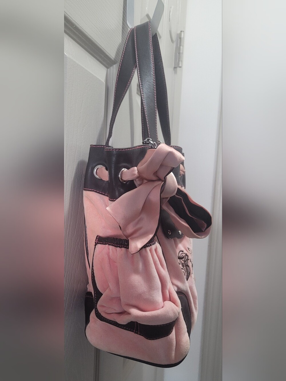 Juicy Couture Daydreamer Pink/Brown Velour Vintage Y2K Bag - Picture 4 of 16